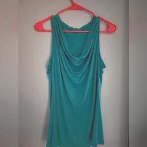 Teal soft stretchy low cut shirt
